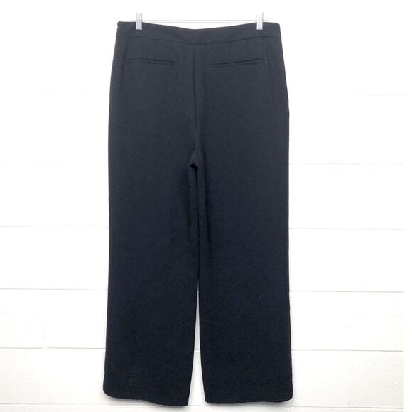 DKNY Navy Sailor nautical Button flat front High Rise Wide Leg Pant Size 10 - Picture 3 of 12